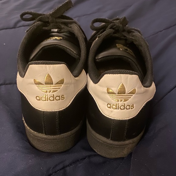 Adidas Originals Superstar Shelltoe Core Black White Gold Men’s Sz 12.5.Preowned - Picture 4 of 7